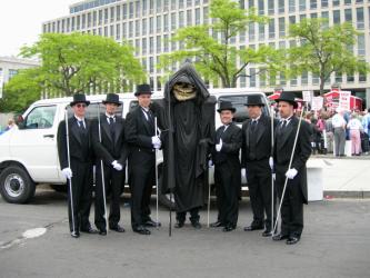 Chad Allen (far right) served as one of the pall bearers.