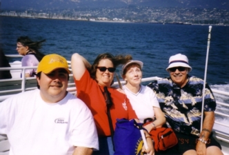 Robert Stigile and Tiffany Manosh enjoying an afternoon of whale watching with Nancy and Don Burns