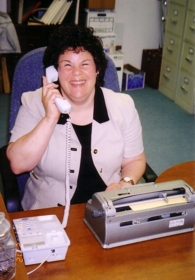 Joy Stigile volunteering in the NFBC office